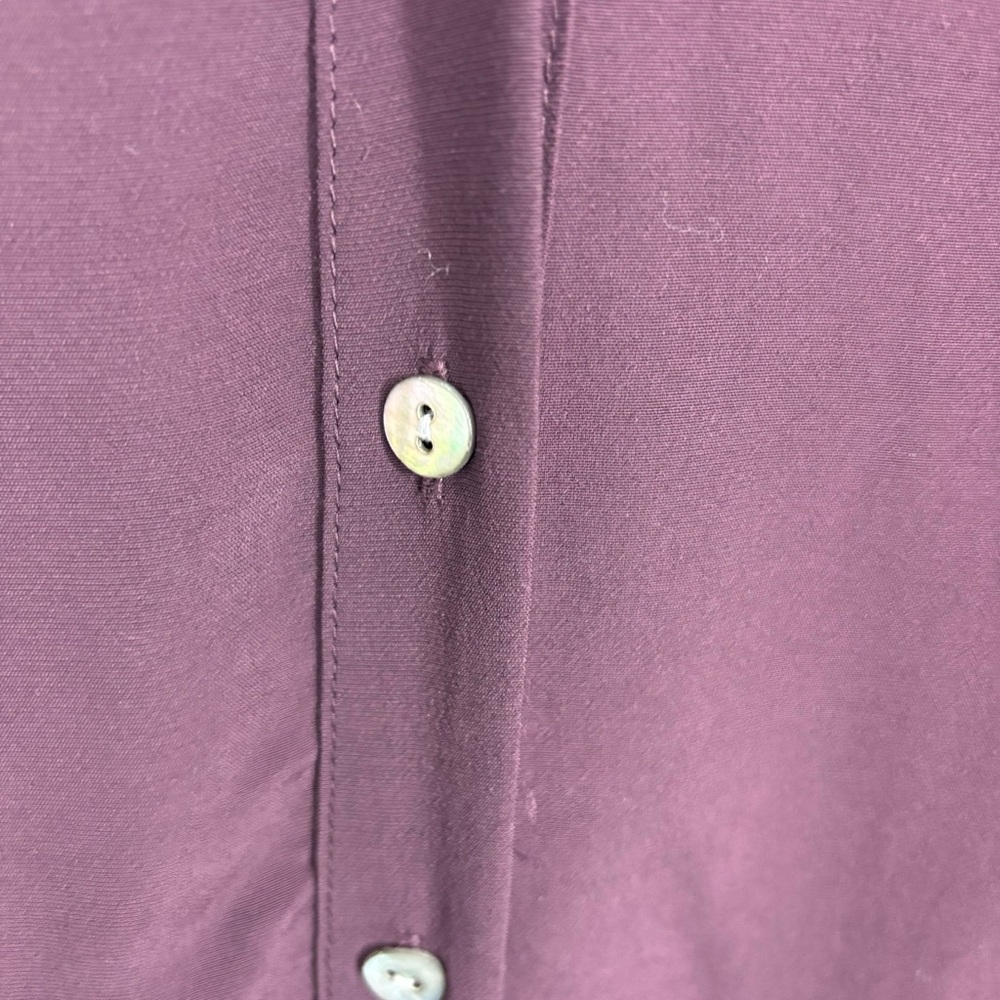 J. Jill Women's Dark Plum Button Down Long Sleeve‎ Tunic Blouse Lagenlook Size L - Picture 6 of 7
